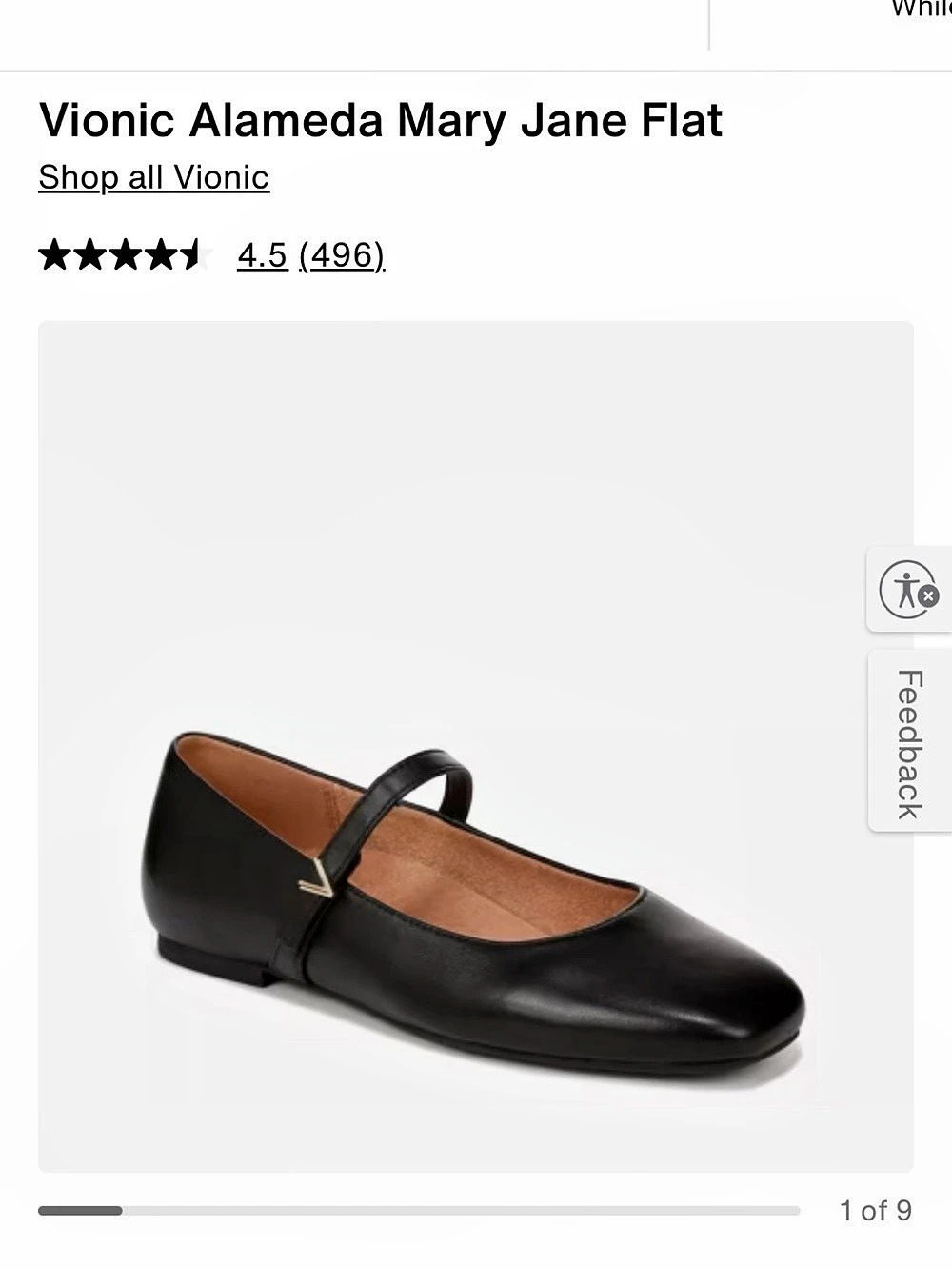Vionic Alameda Mary Jane Flat Mary Jane Flats Black US 9 M